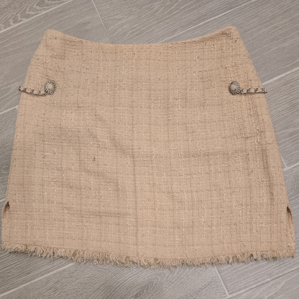 SOLD-CHANEL Mini Skirt with Chain Accents